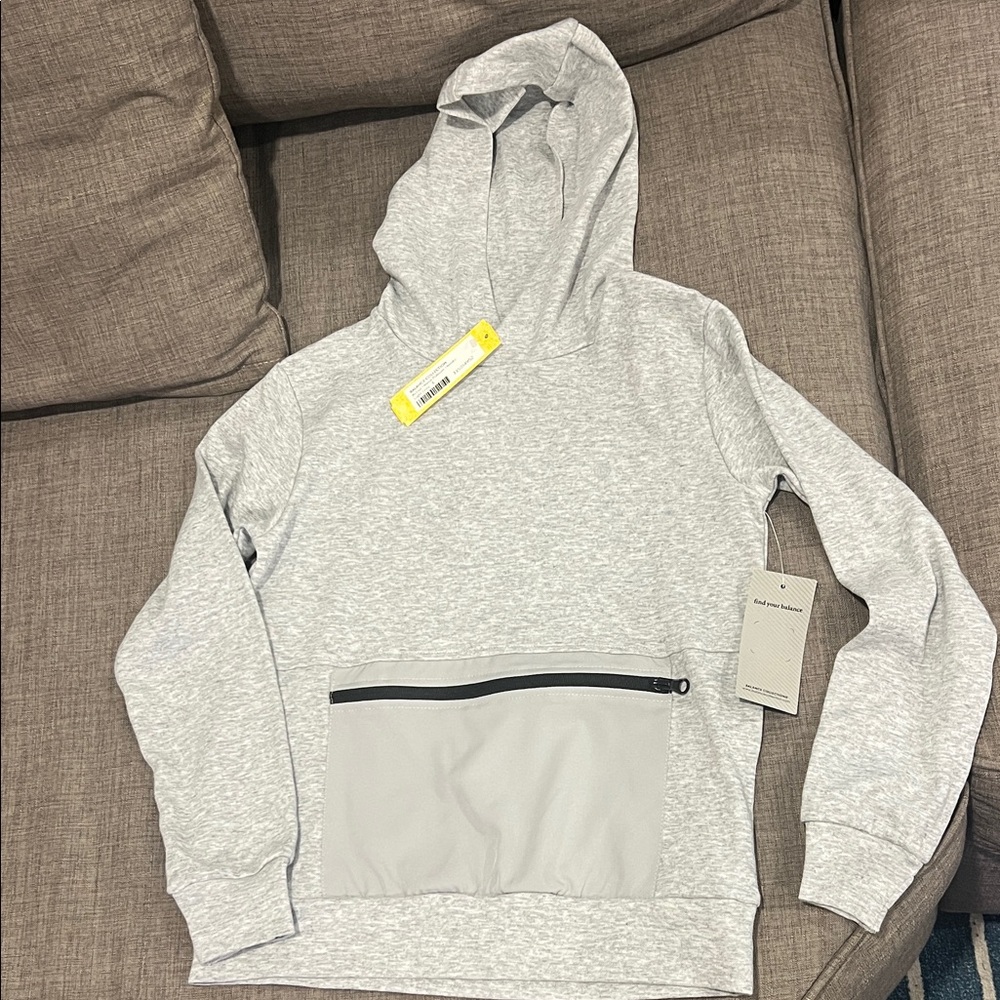Gray Kids Hoodie with Front Pocket (Size small)